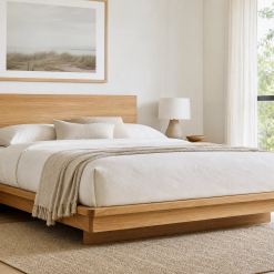Rustic Oak Wooden Bed Frame
