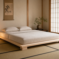 Minimalist White Oak Bed