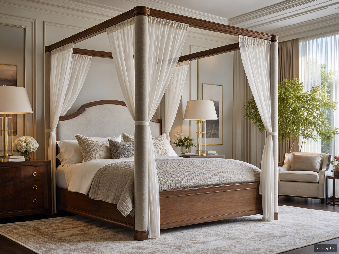 Industrial Wood and Leather Bed