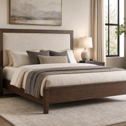 Blush Pink Velvet Upholstered Bed