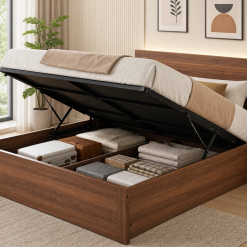 Champagne Velvet Upholstered Bed